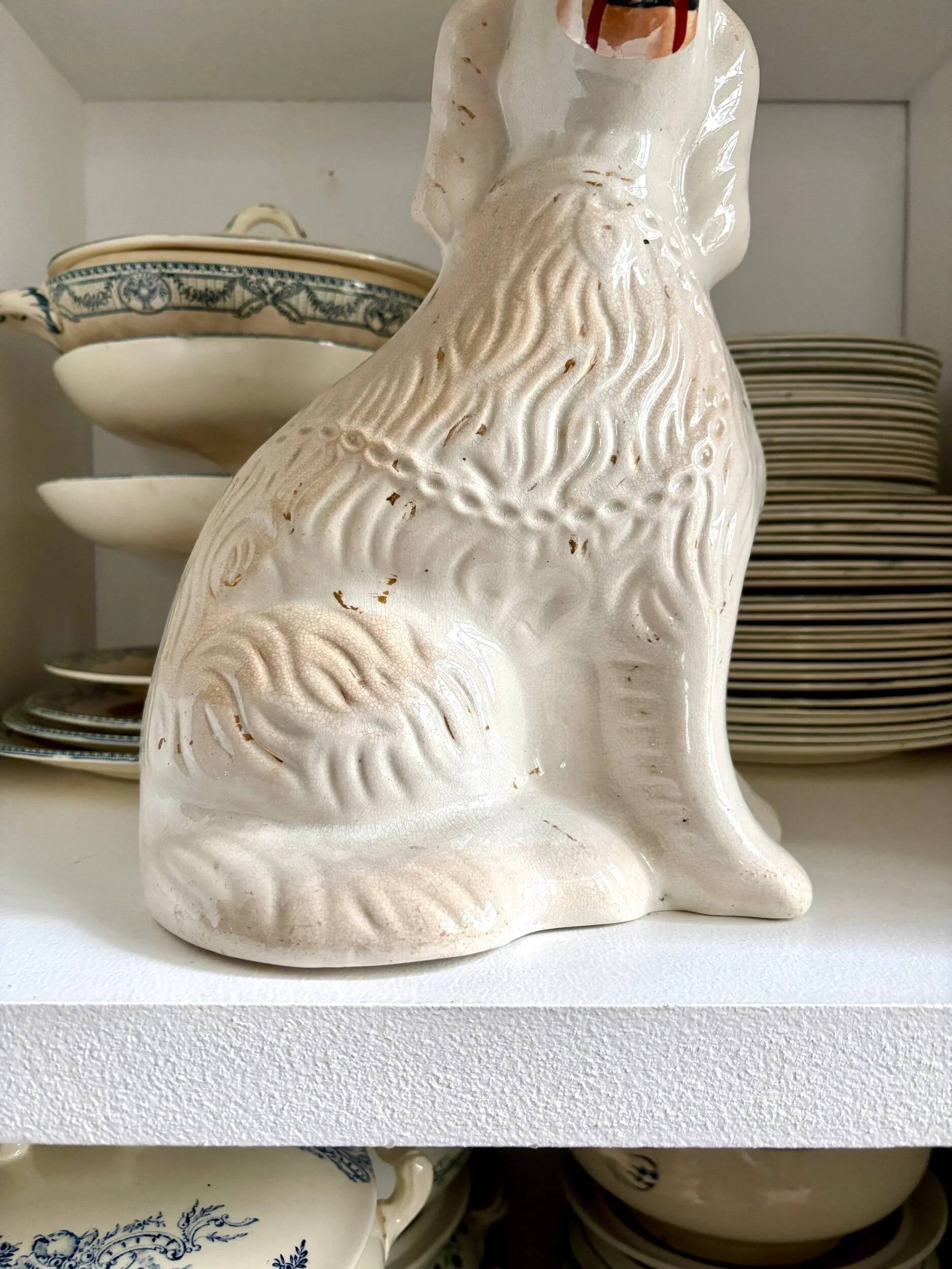 Chien, Cavalier King Charles en faïence Staffordshire n°8, vers 1860