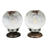 Pair of Murano Glass Table Lamps, Italy, 1950s
