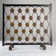 Wrought Iron Fire Screen with Orange Acrylic, Mid-Century, 1960s