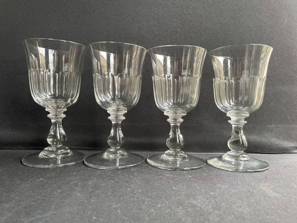 4 19th century water glasses – Établissements Legras