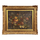 Oil on canvas from the Napoleon III period depicting a still life with flowers