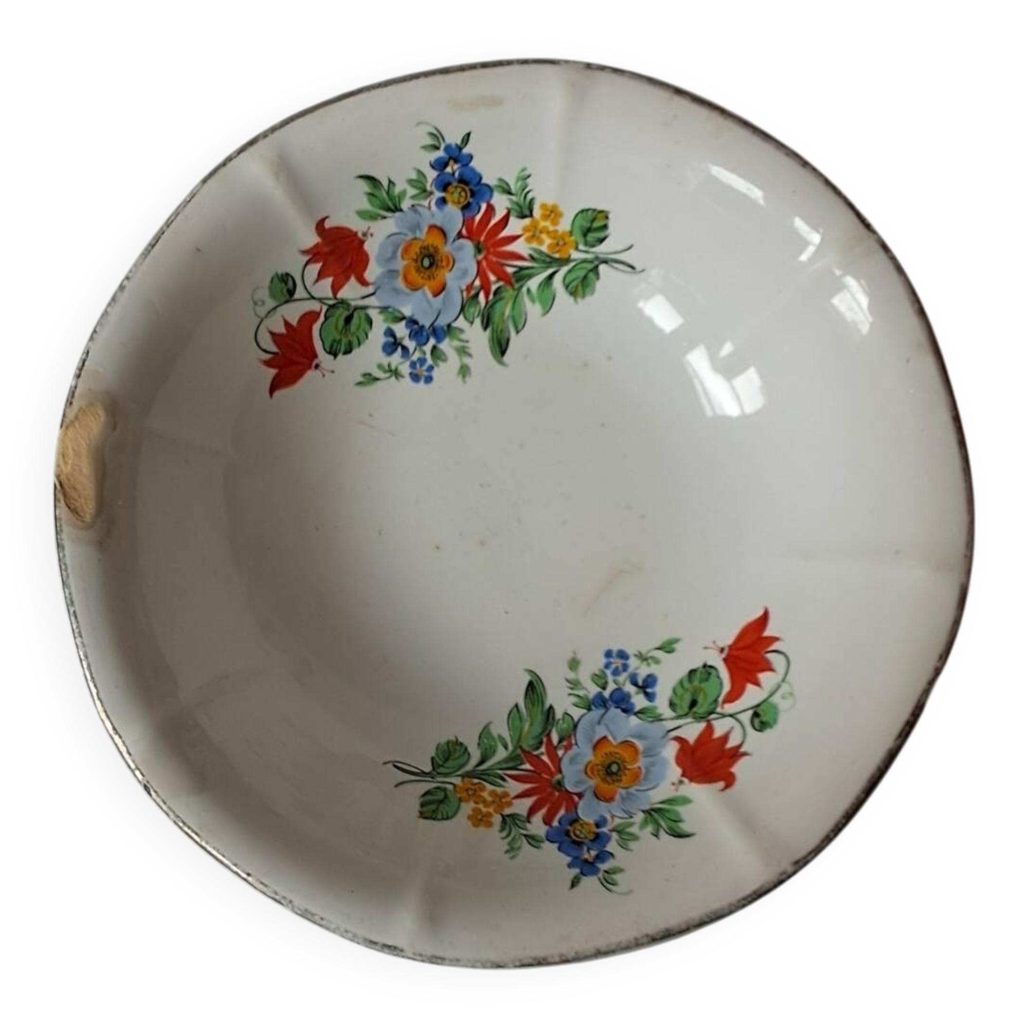 Coupelles vintage Digoin Sarreguemines. Décalcomanies de fleurs