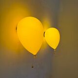 Pair of large Palloncino wall lamps by Yves Christin for Bilumen, 1984