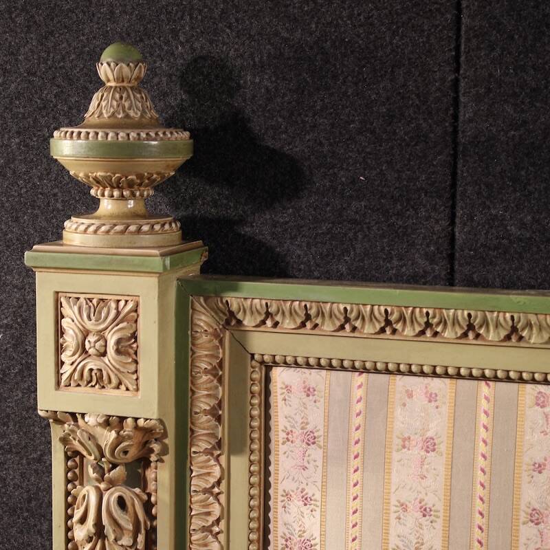 Lacquered Italian double bed in the Louis XVI style from the 20th century