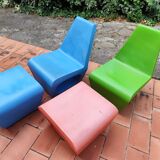 2 armchairs and 2 ottomans by Wiel Arets for Quinze & Milan vintage