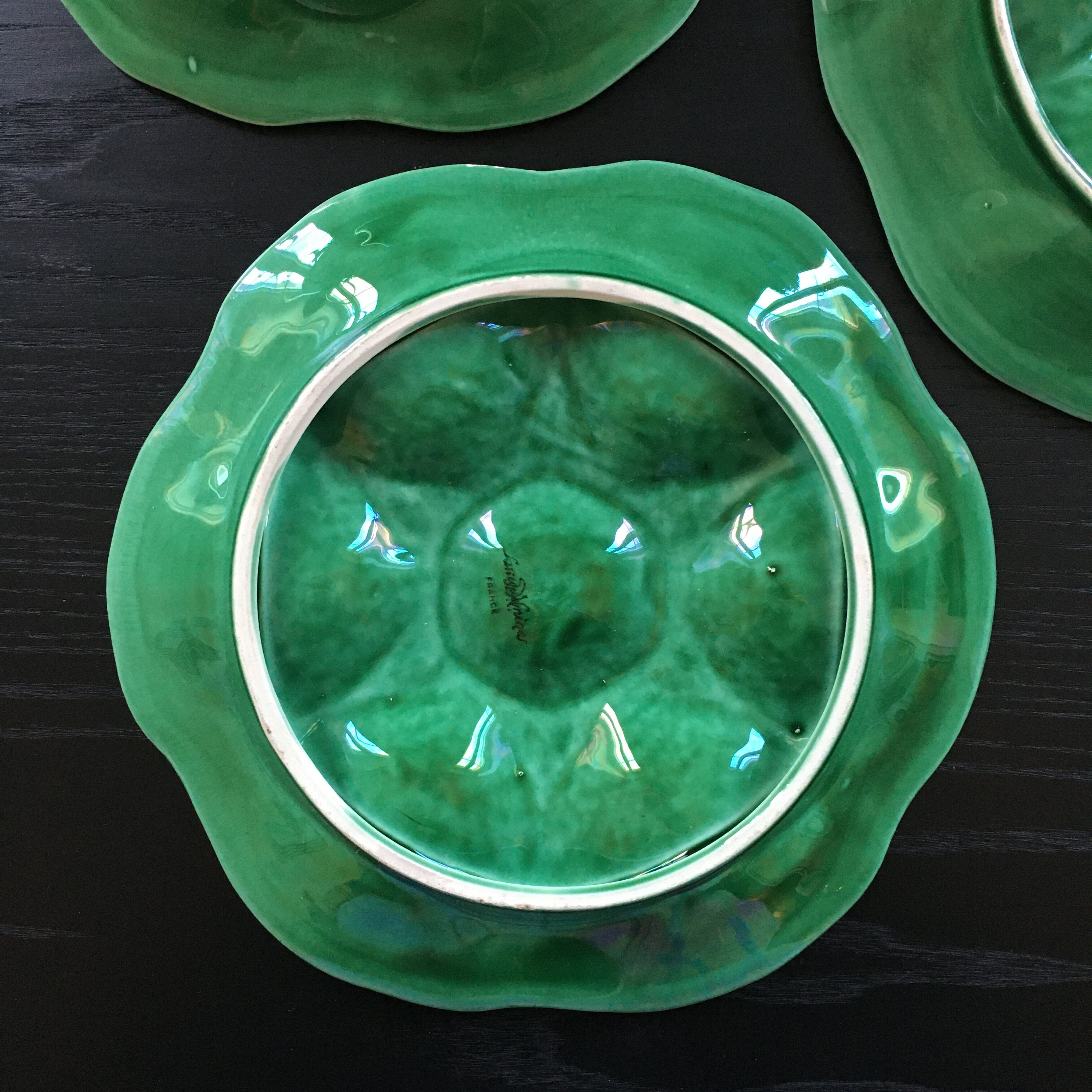 Lot 3 oyster plates Sarreguemines