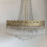 Antique brass hot air balloon chandelier with tassels