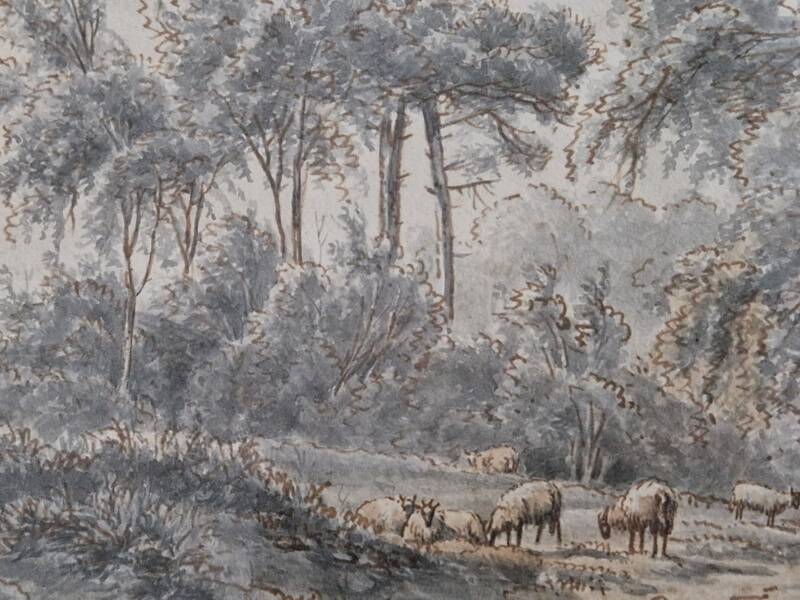 Jacobus Theodorus Abels (1803-1866) - Brown ink drawing on paper