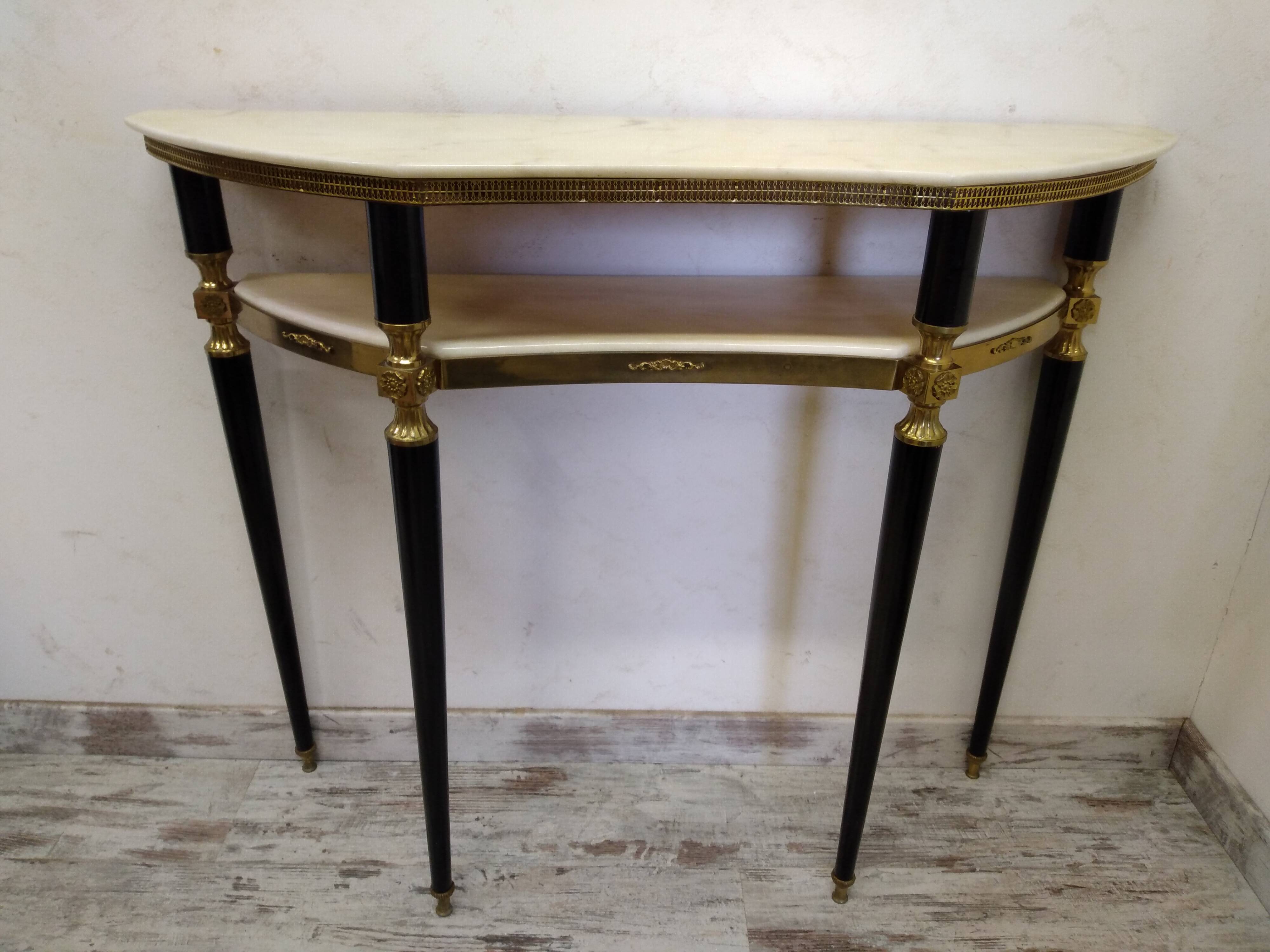 Vintage Italian half-moon console