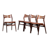 Vintage Danish Dining Chairs in Teak by Erik Buch, 1960s, Set of 4