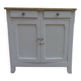 Vintage Parisian buffet re-enchanted in pearl grey, wooden top.