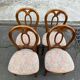 4 chaises louis Philippe bois massif et tissu fleurs
