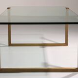 Coffee table glass and brass by Peter Ghyczy model T54 1970
