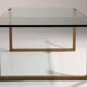 Coffee table glass and brass by Peter Ghyczy model T54 1970