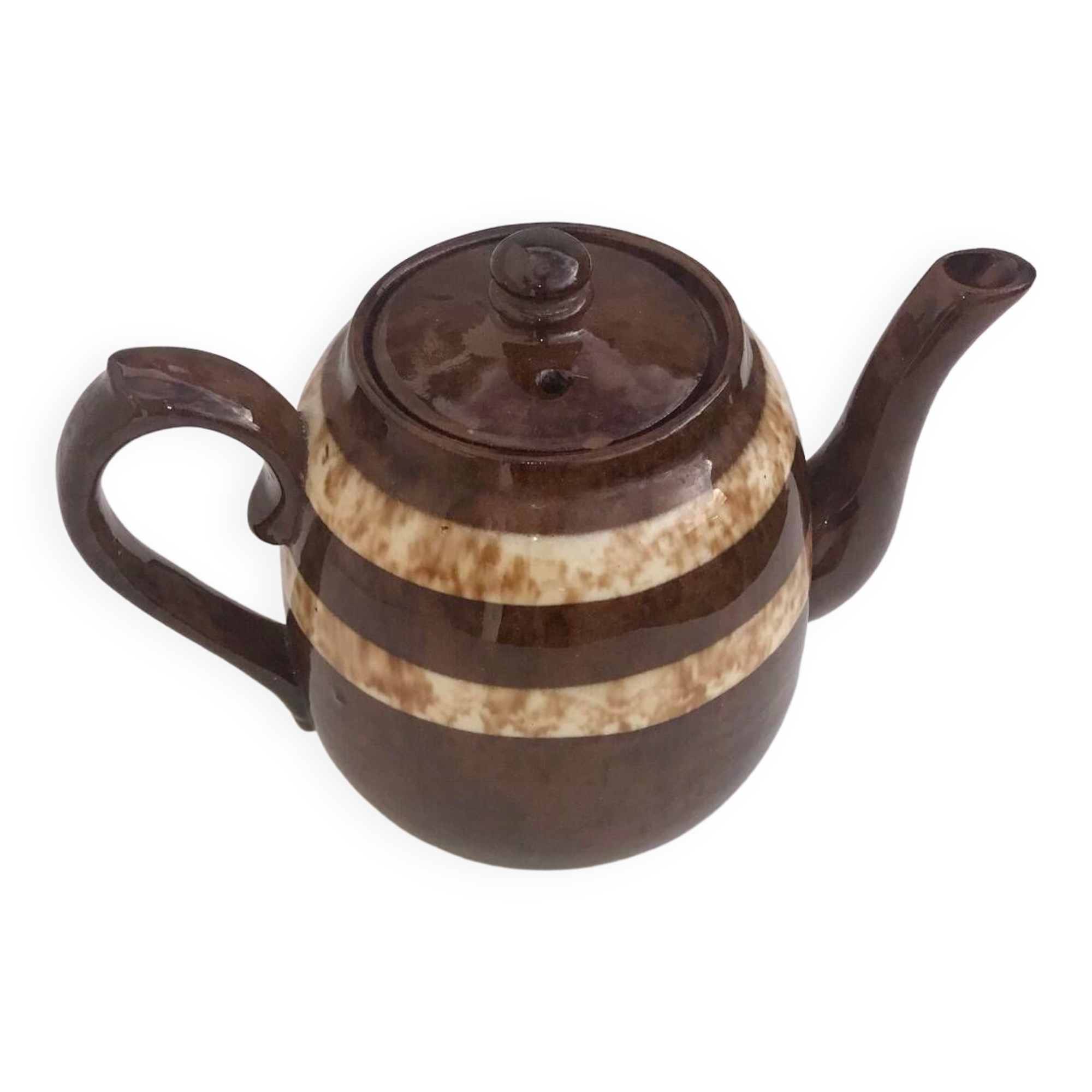 A brown England teapot