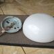 Glass globe ceiling lamp, white, vintage