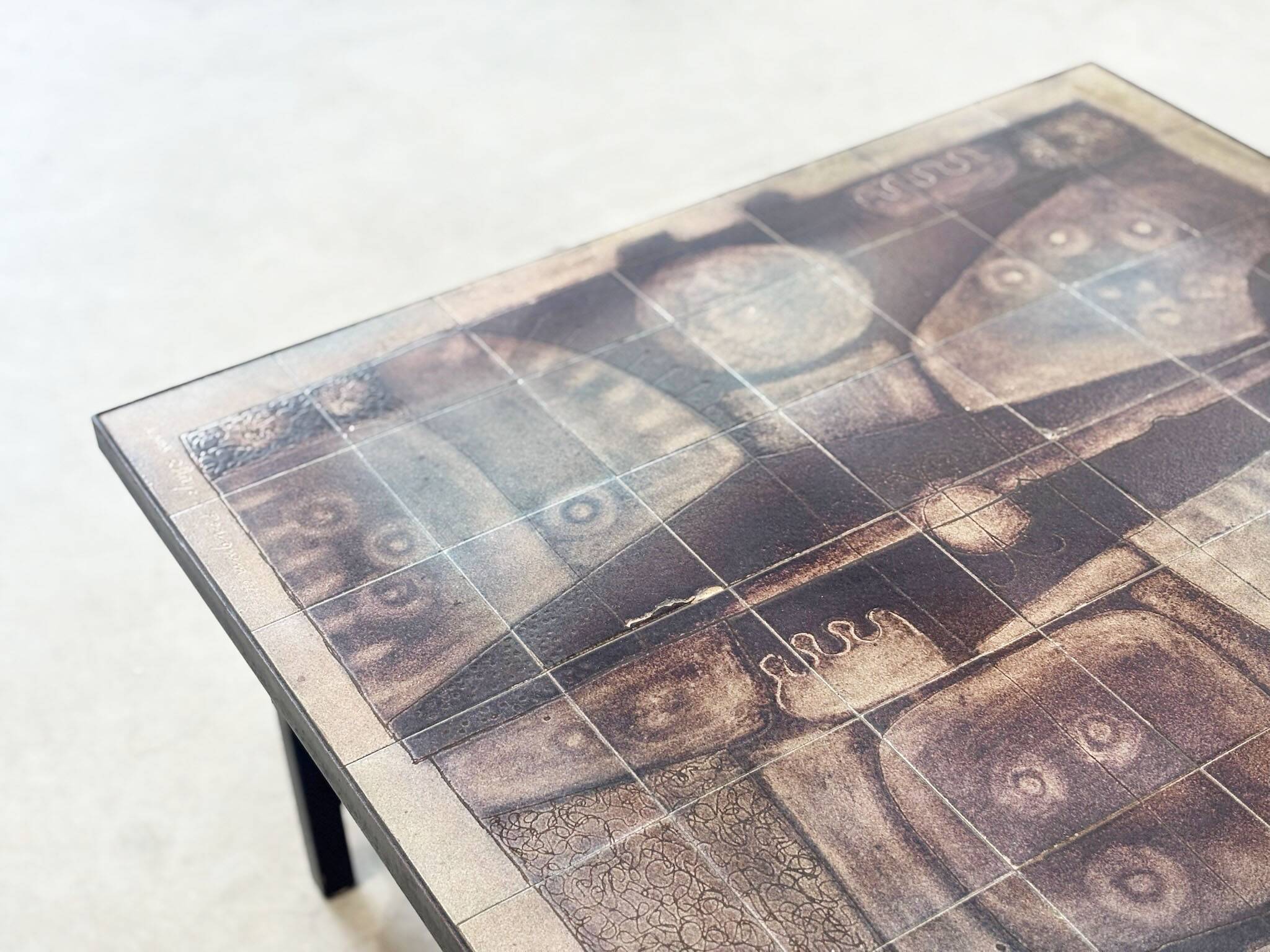 Belgian ceramic coffee table by Yves Rhayé