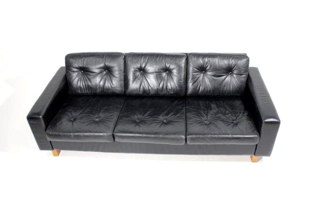 Leather sofa, 3 seats, Sweden, 1950s