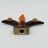 Double candlestick Vallauris Fontaine de Vaucluse vintage ceramic