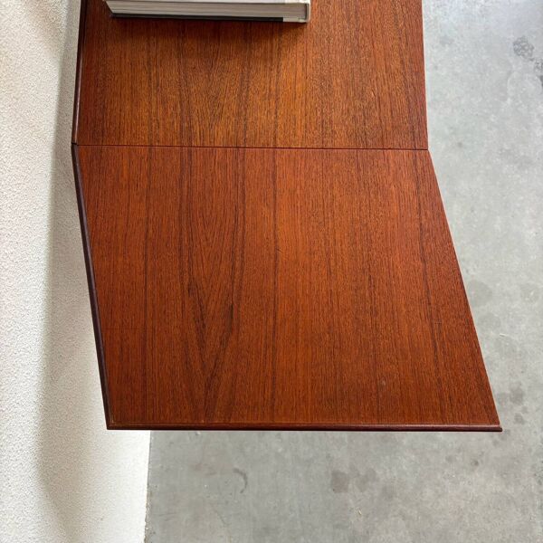 Chariot de machine à écrire vintage - table d'appoint en teck