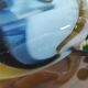 Large sculptural drop vase made of blown glass signed Mdina Glass Malta.