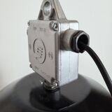 Large Black Industrial Factory Pendant Lamp from Elektrosvit, 1960s