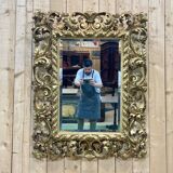 19th century Italian mirror in wood and gilded plaster