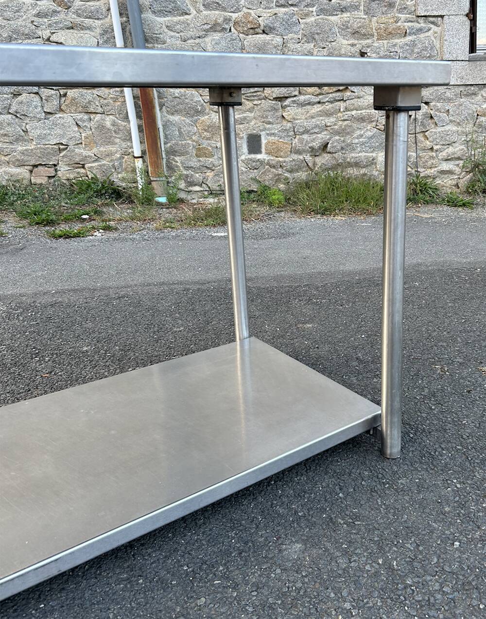 Professional double-top stainless steel table