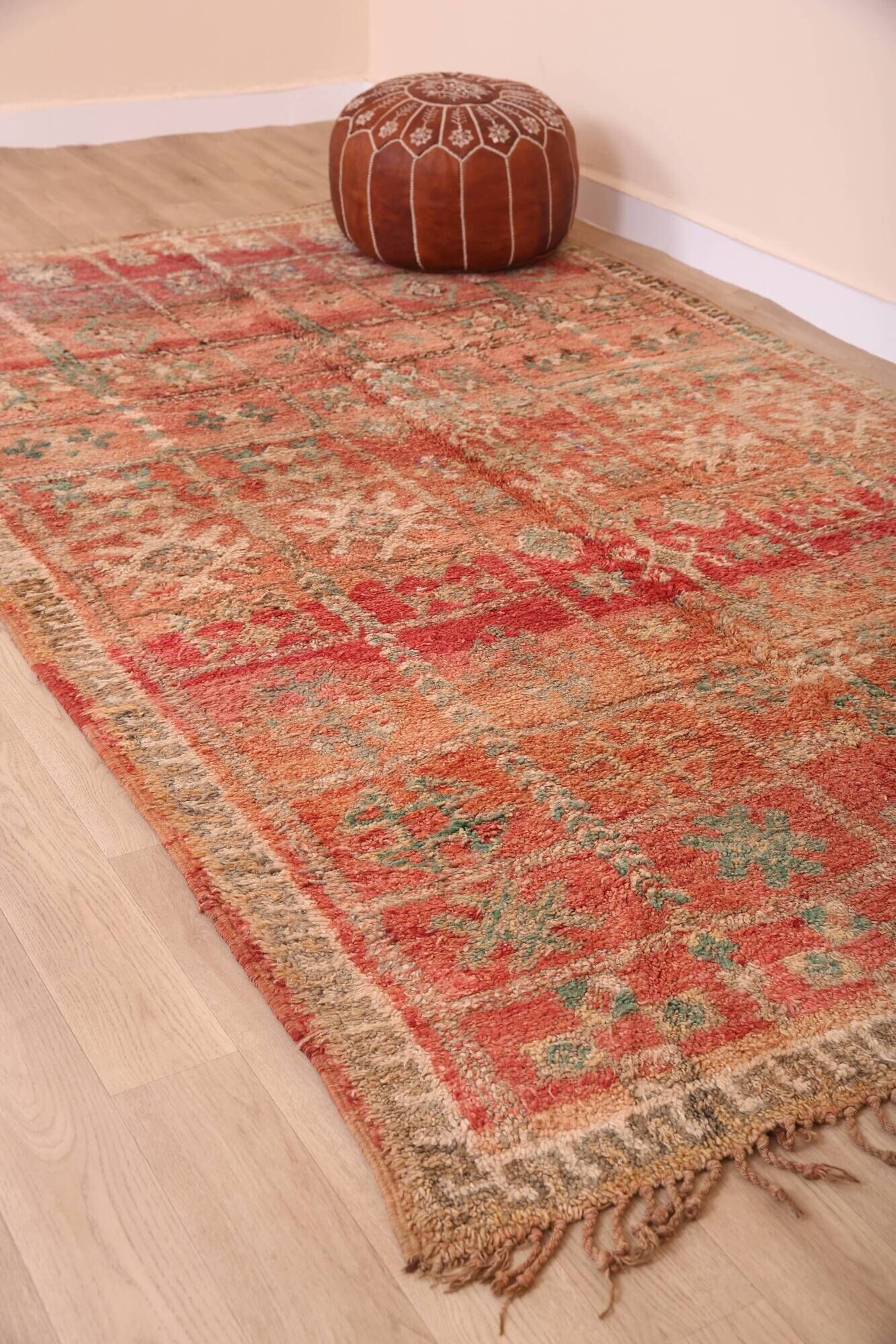 Vintage Moroccan Wool Rug 169 x 280 cm, Berber Handmade Rug Bohemian Style