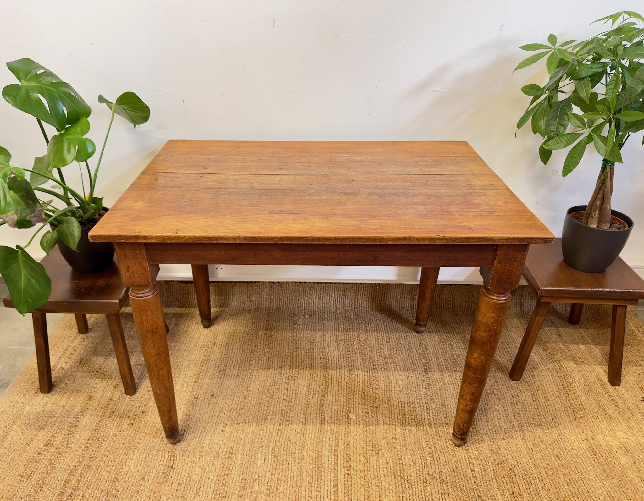 Antique solid wood bistro table
