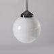 Lampe suspendue Bauhaus en verre opalin et chrome par Napako, années 1930