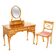Vintage English walnut burr dressing table with mirror and chair.