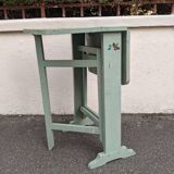 Antique Scandinavian table with bohemian country decor and hand-painted decor