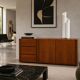 Low Scandinavian enfilade in walnut – Vintage design sideboard from the year