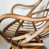 Vintage rattan swivel chair