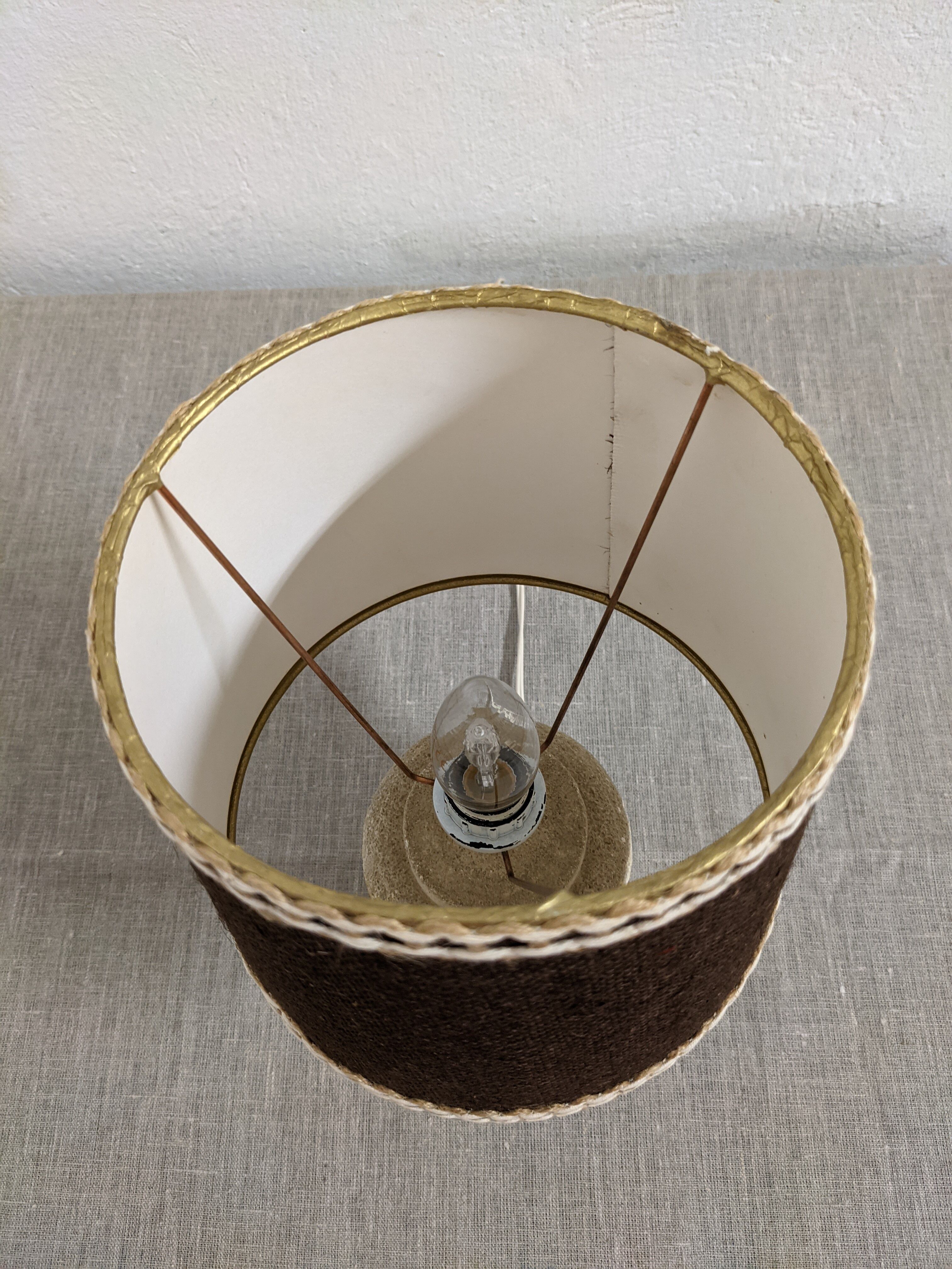 Lampe de chevet vintage en travertin