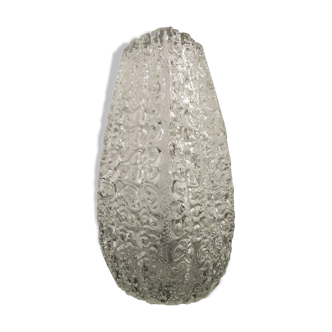 Brutalist honeycomb crystal vase