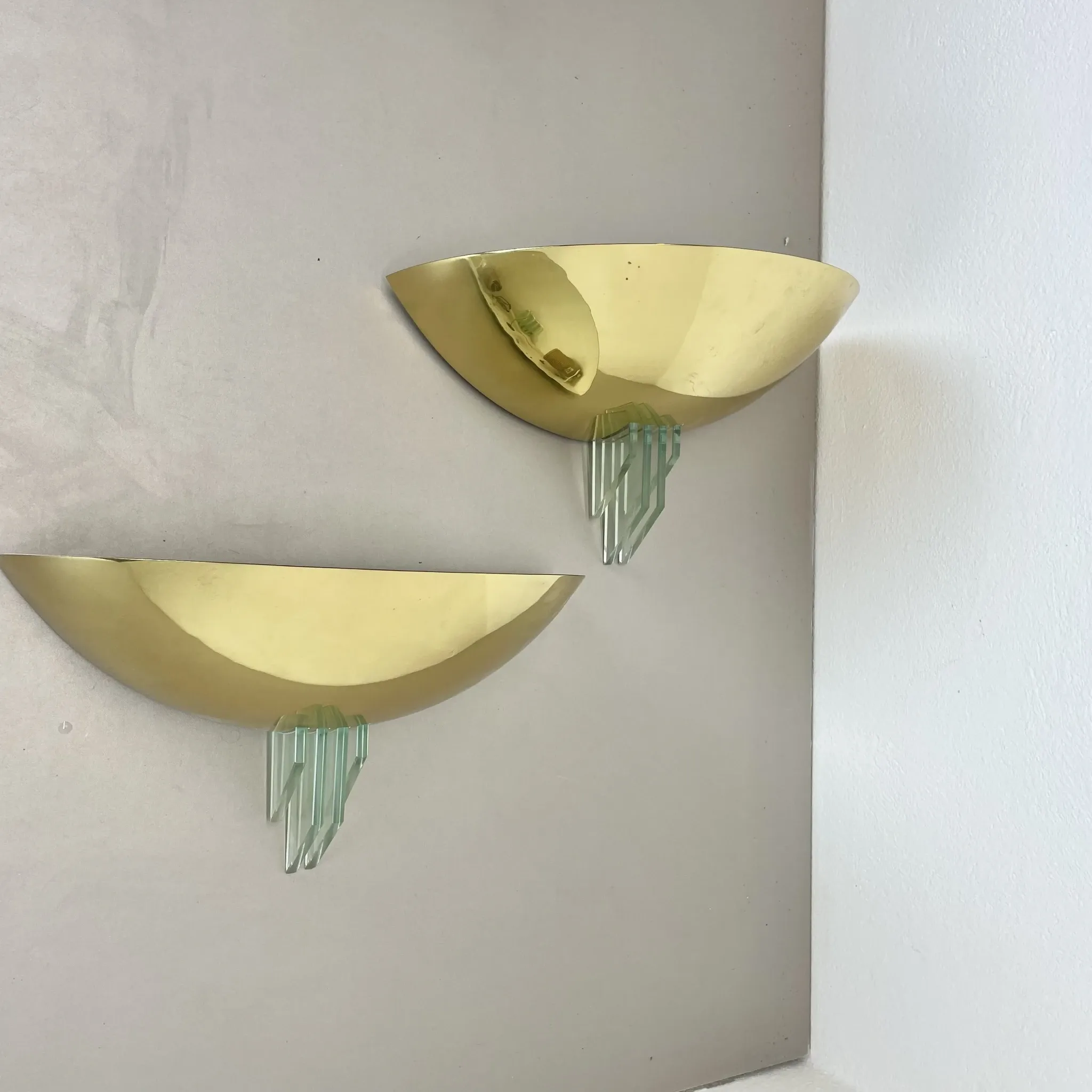 Set of two minimalist wall lights in the style of sciolari from baulmann, germany, 1980s