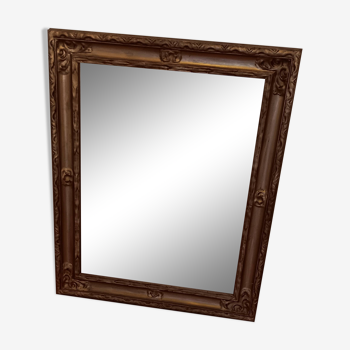 Antique mirror, gilt-painted aged wood frame