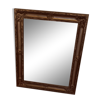 Antique mirror, gilt-painted aged wood frame