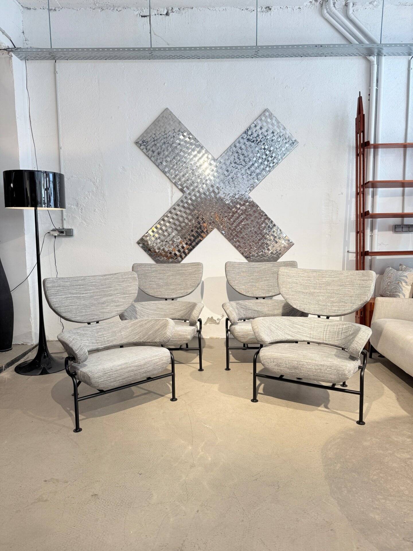 4 fauteuils Tre Pezzi par Franco Albini pour Cassina