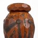 Vase breton en bois sculpté et laiton, Bretagne, France, 1960s