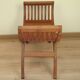 Solid Wood Curule Stool Vintage French Curved Slatted Seat Mid Century