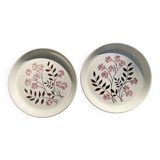 2 large vintage plates 24 cm flower pattern manufacture May