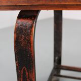 1970s Pine Tree Bench with Iron Base, Czechoslovakia