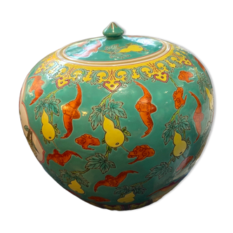 Ginger pot in turquoise Chinese porcelain