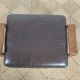 Leather and teak footrest Arne Wahl Iversen, Denmark 1960