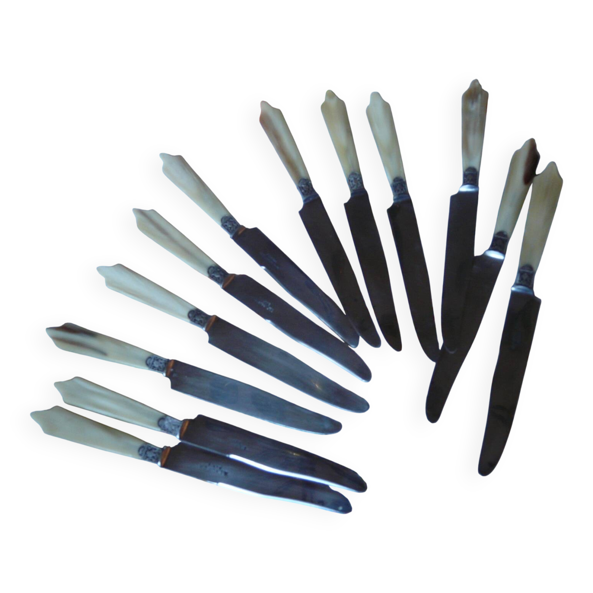 Laufert 12-piece dessert or cheese knife set with silver ferrule