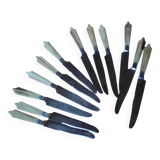 Laufert 12-piece dessert or cheese knife set with silver ferrule