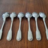 Set of 6 small silver metal spoons
